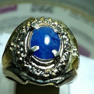 Cincin Batu Permata Blue Safir Top Super Asli Murah