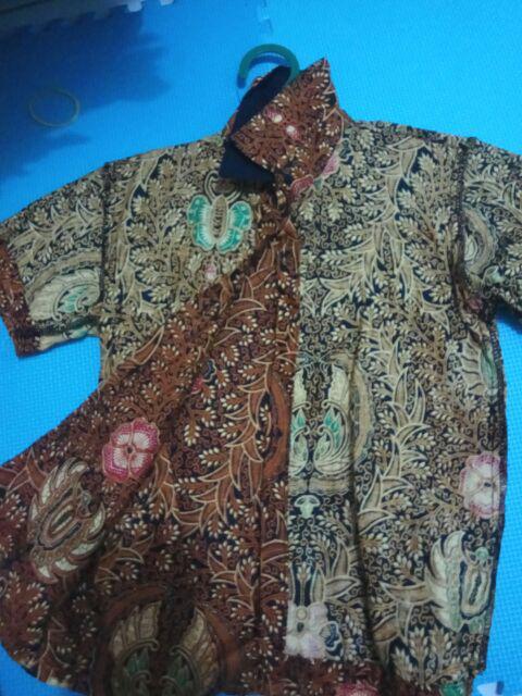 Ruzza Batik Anak Usia 0-7 Tahun / Kemeja Laki-laki / Hem Motif Sogan Pelangi Warna Coklat