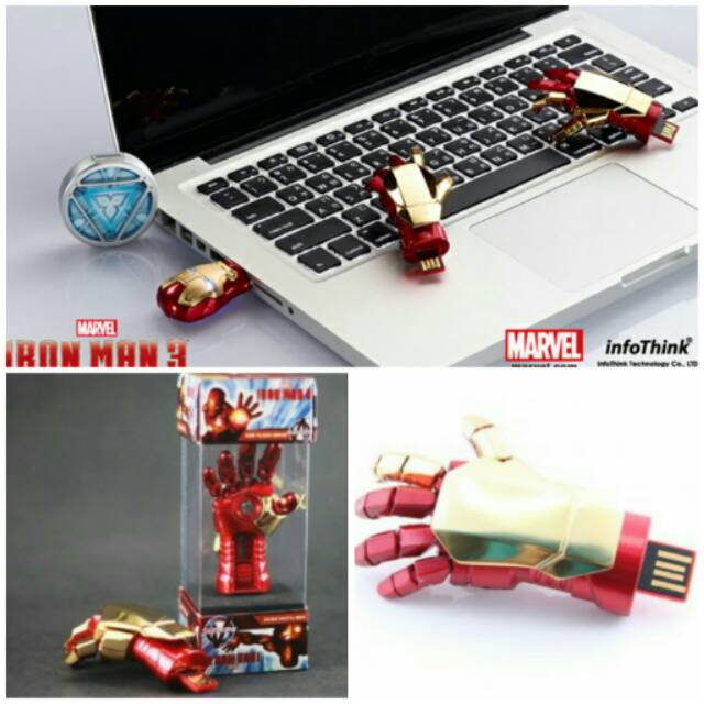 Flashdisk - 16GB Iron Man Gloves USB 2.0 - Red (OMFD08RE)