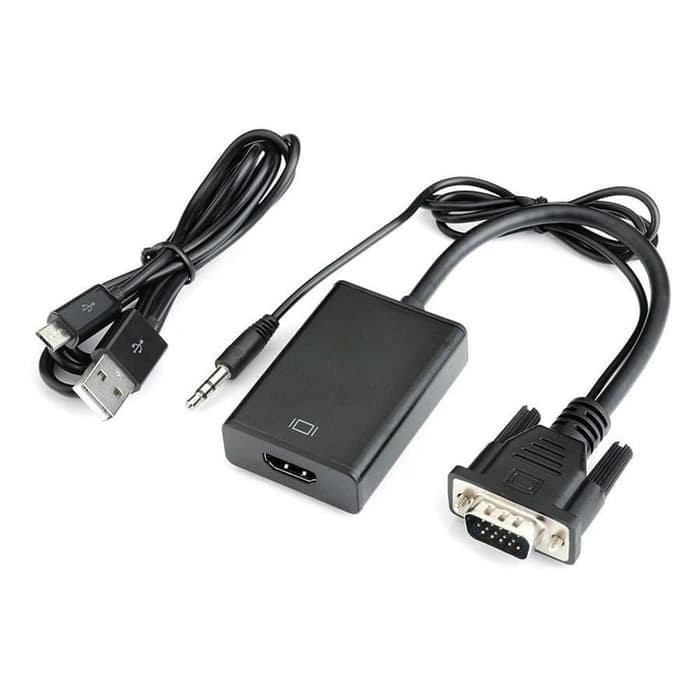 Converter Kabel VGA Male To HDMI Female with Audio