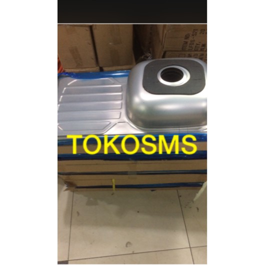 kitchen sink / bak cuci piring 1 lubang dan sayap 75cm