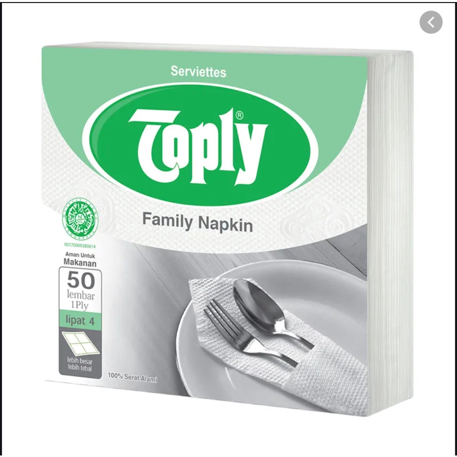 Tissue Toply Family Napkin 50 Sheets | Tisu Makan Toply