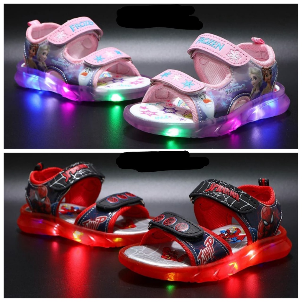 MO SPT144 sepatu  sandal nyala lampu  led 21 31 anak  