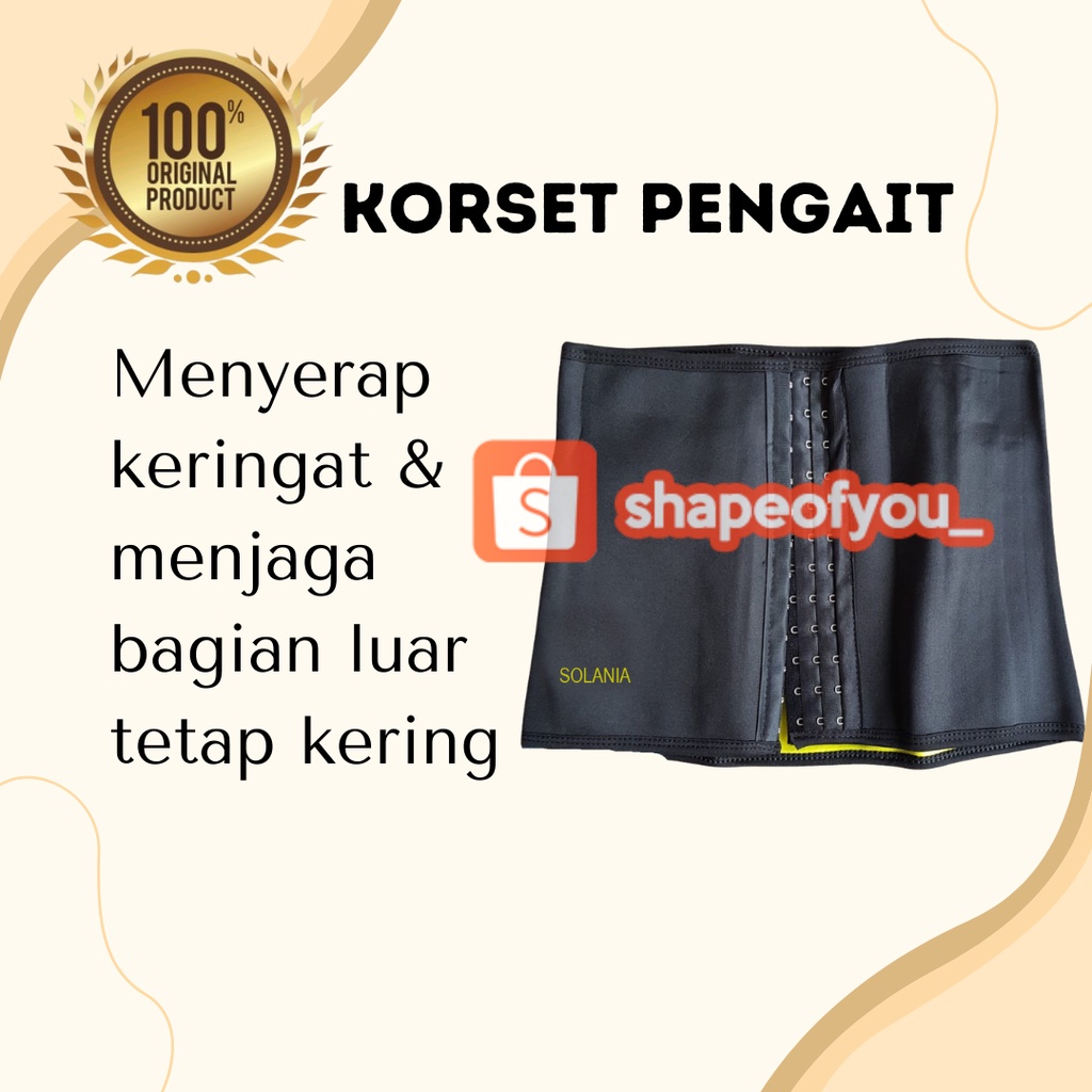 Korset Baju Pembakar Lemak Perut Buncit Pinggang Pelangsing HOT BELT CINCHER HOTSHAPER TEBAL LOGO