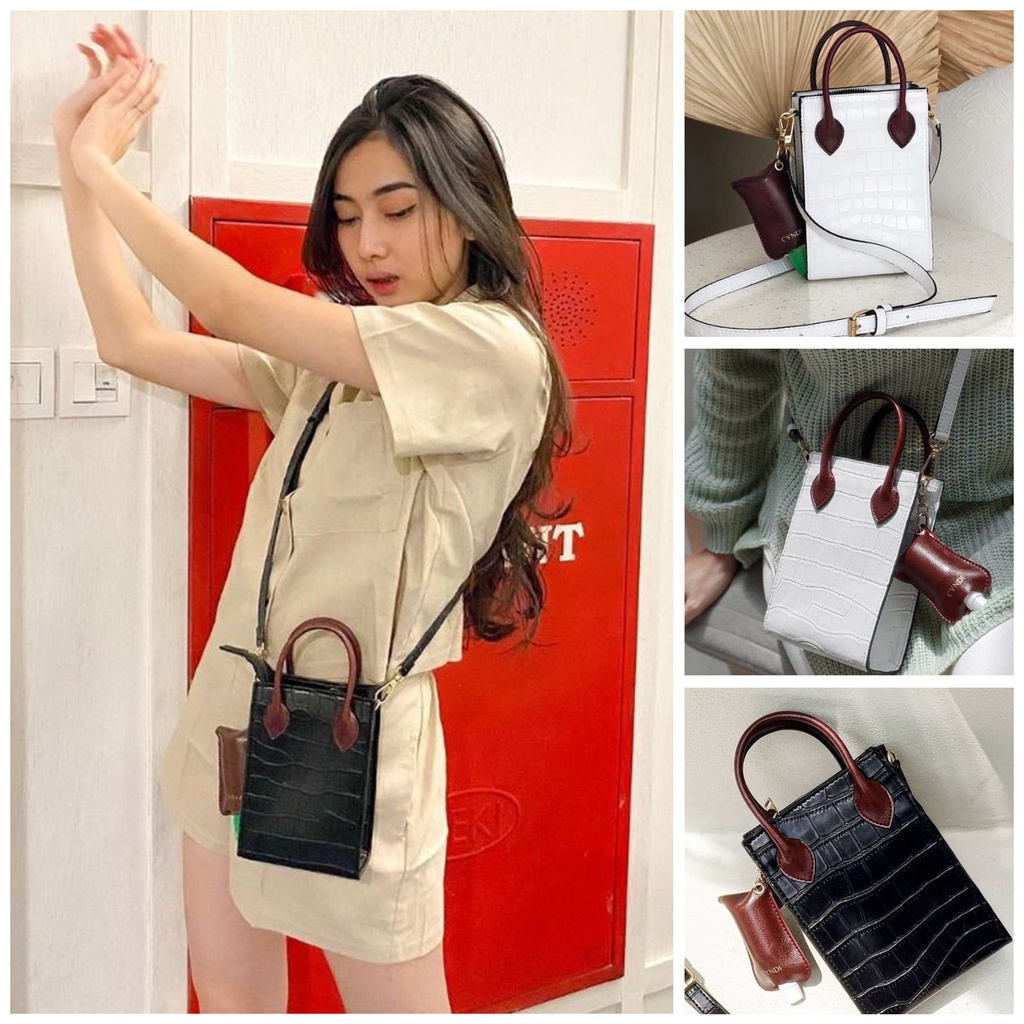 Tas Selempang Level Fit Bag Fashion Korea Elika Croco Mini Fit Bag Kode - ET05