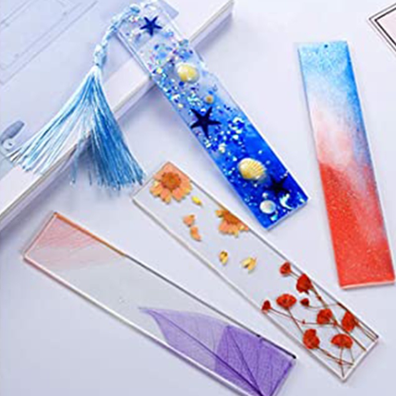 SIY  Bookmark Resin Mould Set Include Rectangle Bookmark Silicone  Jewelry Mould with Colorful Tassels for Bookmark Making