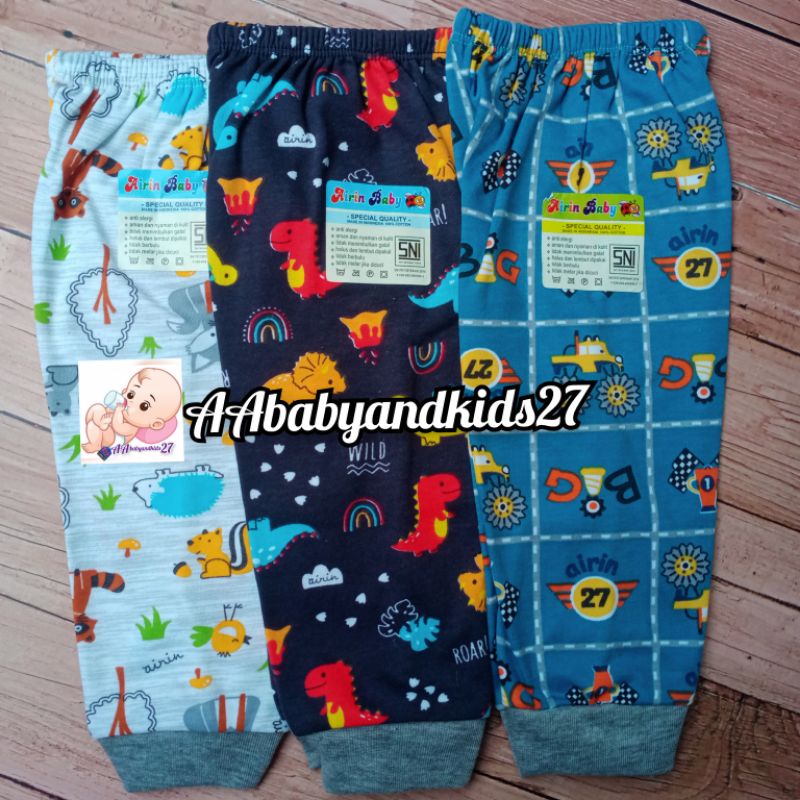 PRODUK TERBARU!!!AIRIN 3PC Celana Panjang Fullprint Warna Usia Newborn SNI HIGHT QUALITY