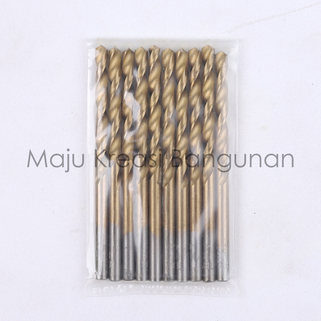 Mata Bor Besi Baja Kuning 4.5mm 4.5 mm Kuningan Twist Drill Titanium 4,5mm 4,5