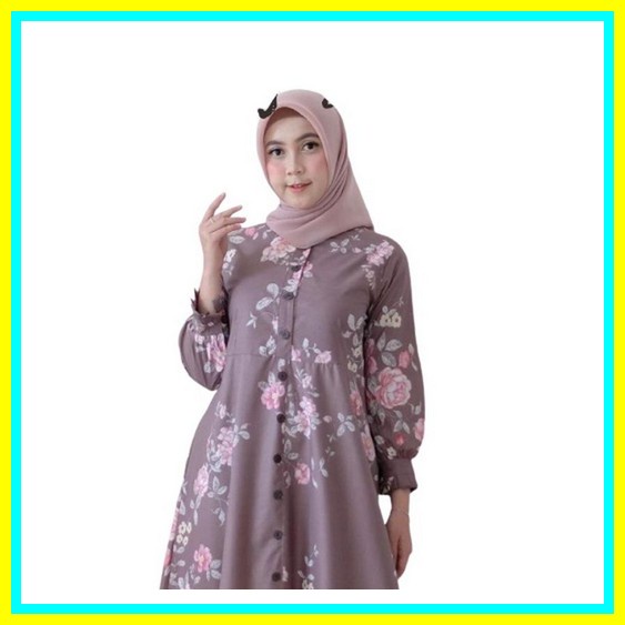 Gamis Pakaian Couple Laira Hijab Fatih Fatiya Couple Light Blue Baju Fashion Pasangan Sarimbit Kelua
