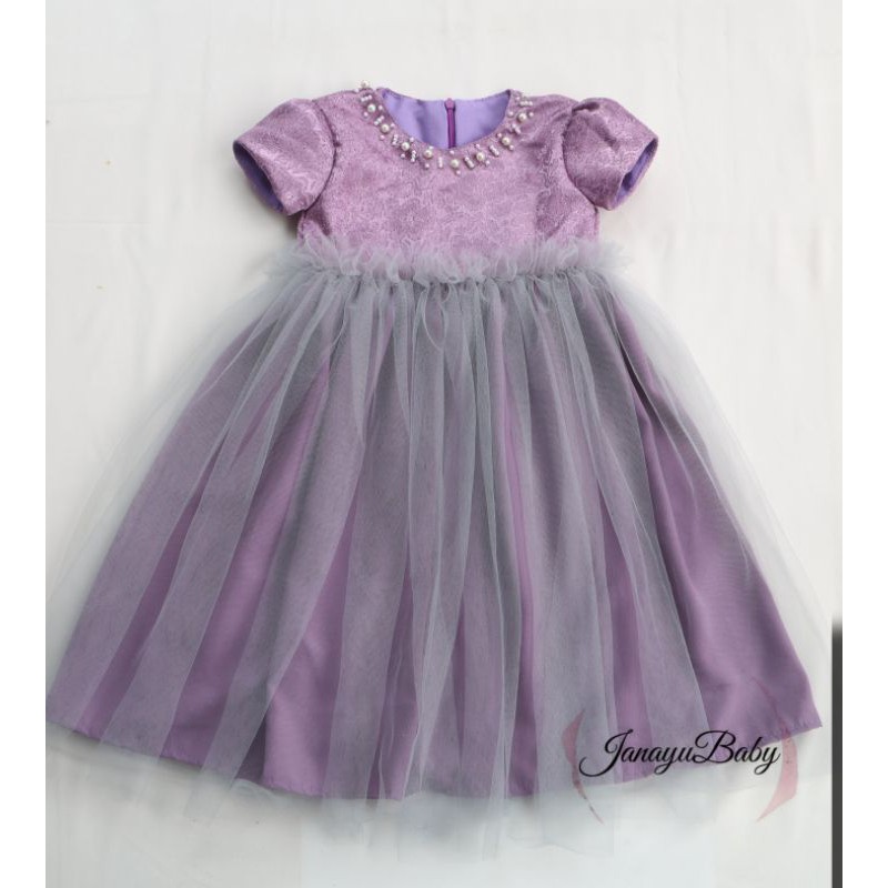 Gaun anak ungu dress pesta bayi purple