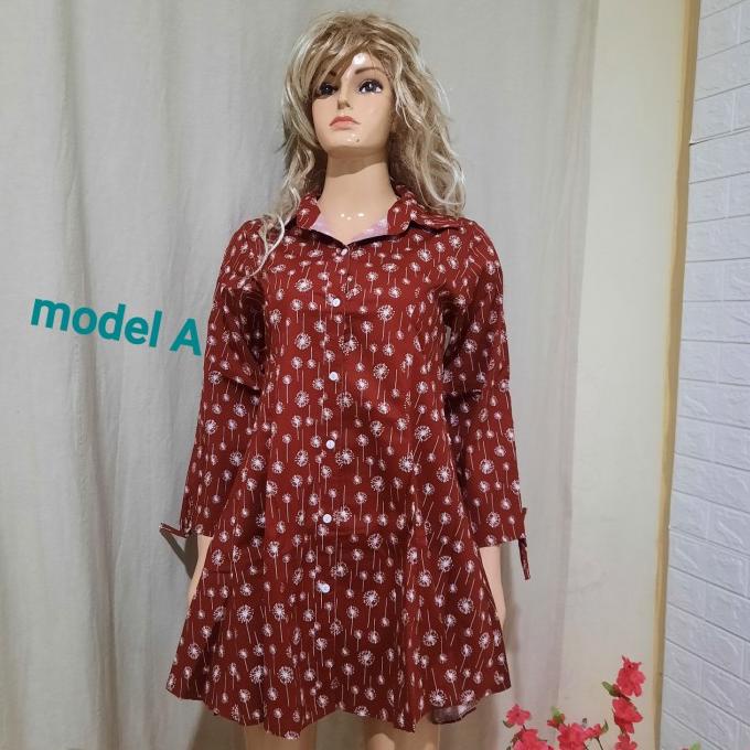 Baju Atasan Blus Tunik stretch Muslim Wanita Import