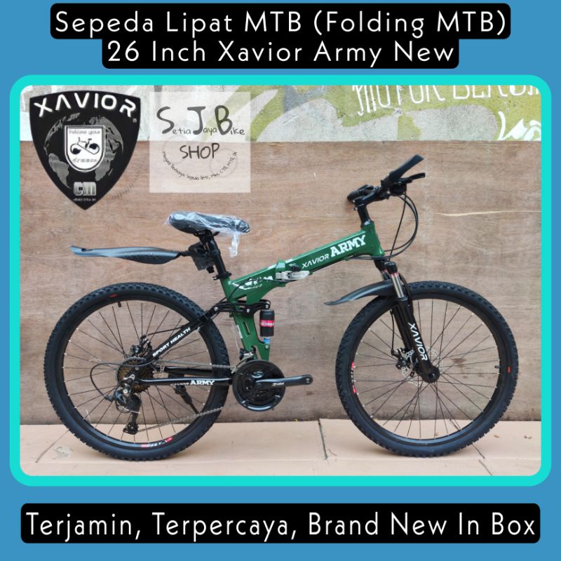 Sepeda Lipat MTB (Folding MTB) 26 Inch XAVIOR ARMY New Alloy 3x9 Speed FULL SUSPENSI
