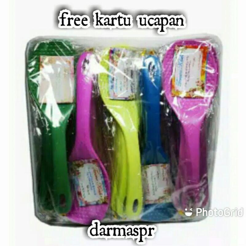 SOUVENIR PERNIKAHAN CENTONG MAGICOM BINTIK2 KEMASAN PLASTIK ISI 50PCS FREE KARTU UCAPAN