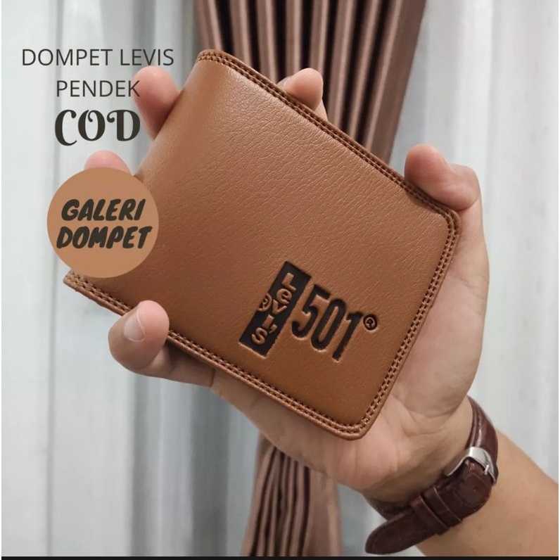 Dompet pria kulit sintetis lipat dua modis dan trendy vs dompet kartu / name tag / card holder