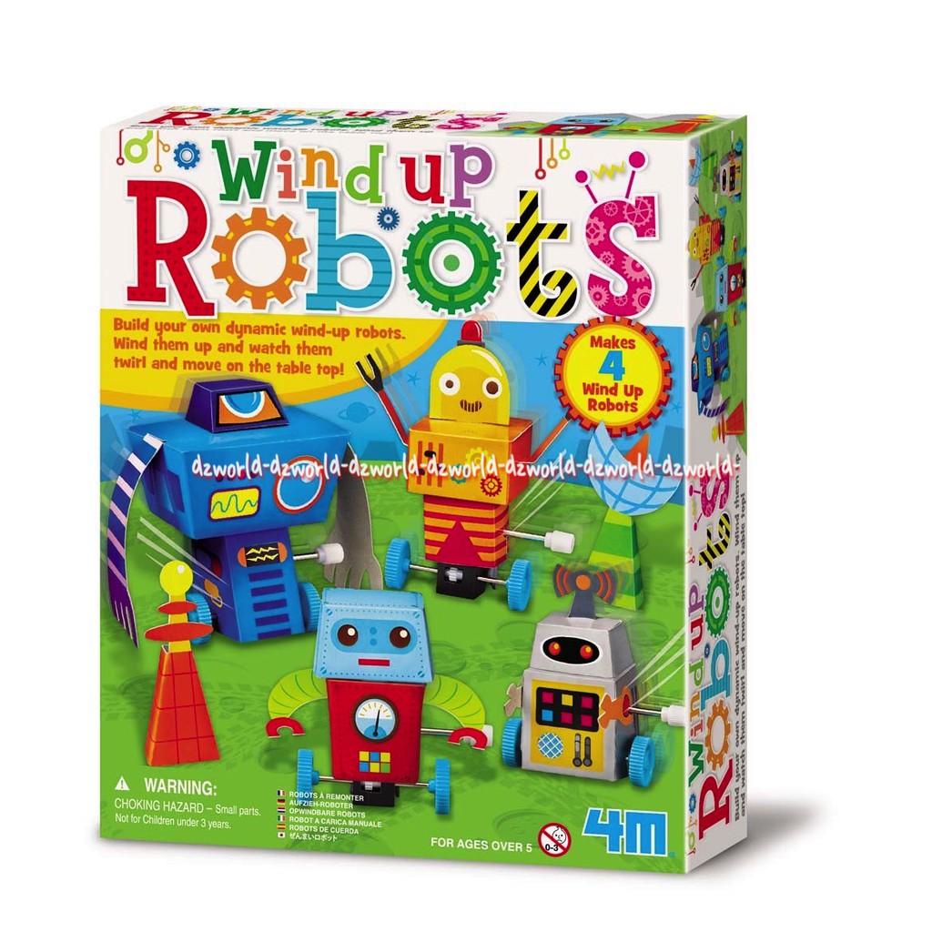 Wind Up Robot 4M mainan anak untuk menyusun robot menurut kreatifitas dan imajinasi