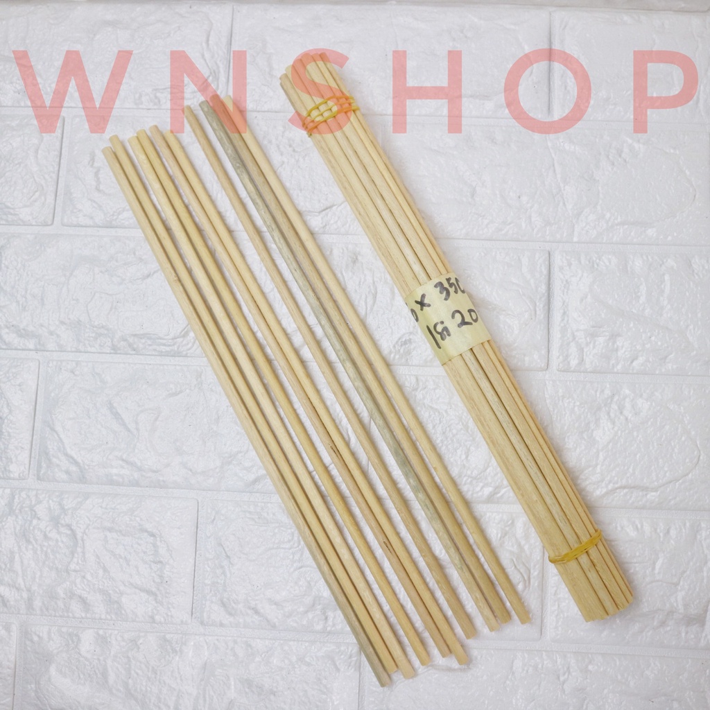 Dowel Kayu 6mm Panjang 350mm - Dowel Kayu Stik Bulat Diameter 6 mm Panjang 350 mm isi 20 pcs