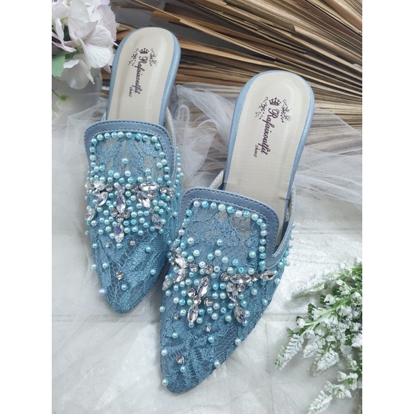 sepatu Maulara tosca tinggi 7cm kaca