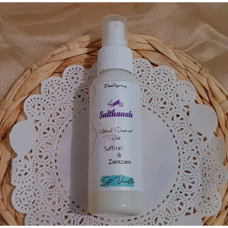 Sulthanah Deodorant Spray with Saffron &amp; Zamzam water.