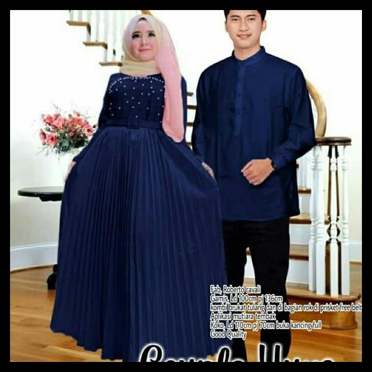 Ready- Baju Couple Yura Navi Gamis Couple Baju Kondangan Baju Pasangan Cwe Cw