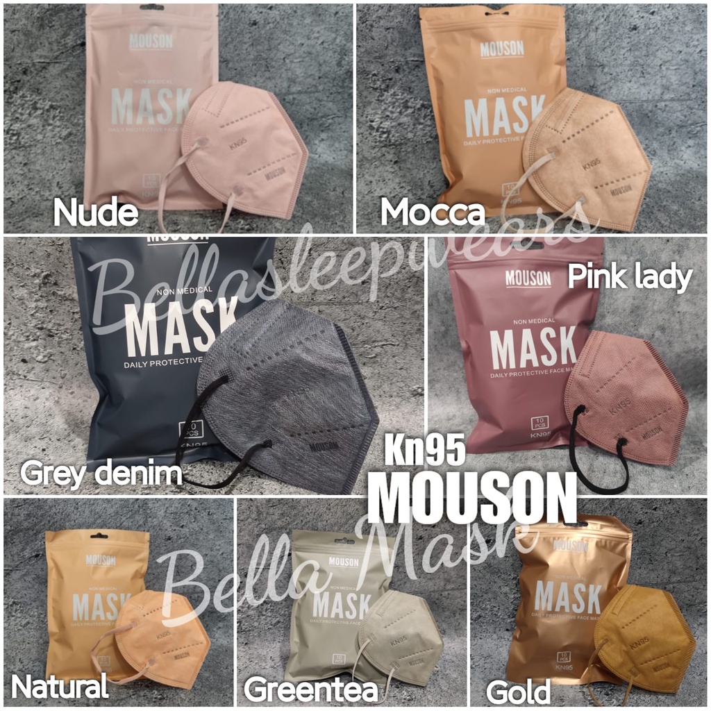 PER PACK 10 PC - MASKER KN95 5PLY MOUSON EMBOS 10 WARNA WARNI &amp; MIX