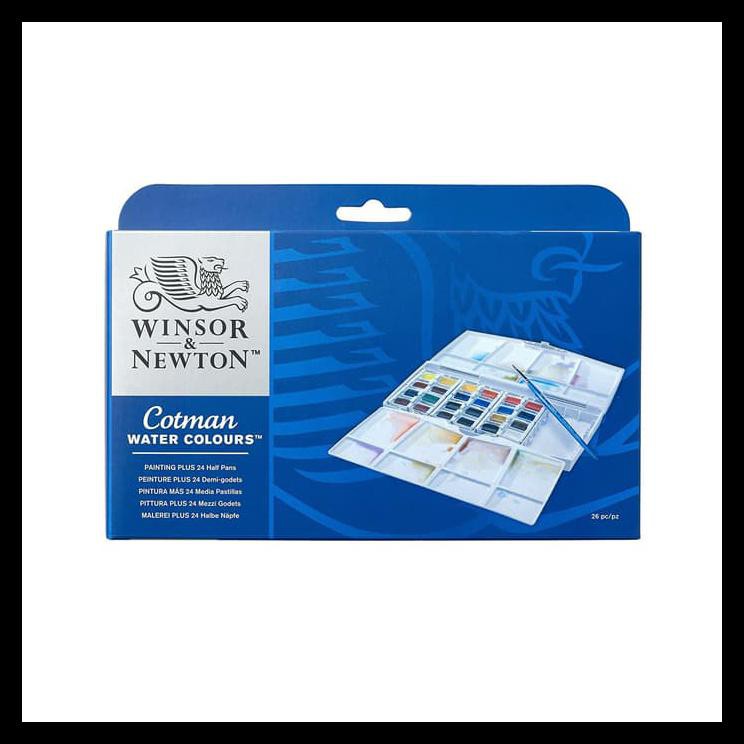 

PROMO COTMAN WATER COLOURS PAINTING PLUS 24 HALF PAN SET PERALATAN MELUKIS MURAH