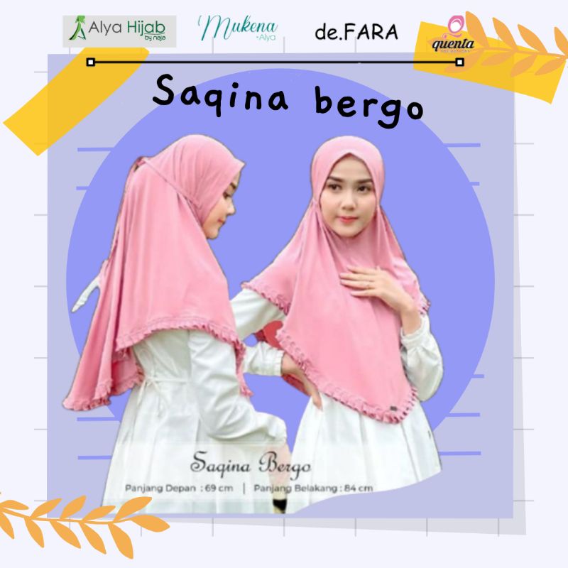 Bergo tali Saqina ori by Defara.id hijab Jersey premium kekinian terlaris terbaru lebaran