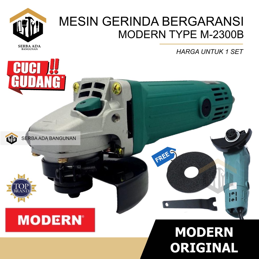 MODERN M-2300 B Gerinda Tangan 4 Inch Angle Disc Grinder Gurinda Grinda Listrik Mesin M2300B M-2300B