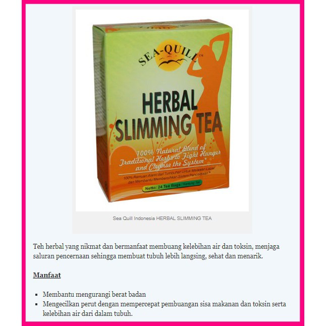 Sea Quill Herbal Slimming Tea Sea Quill Herbal Slimming Tea Asli 100 Original Shopee Indonesia