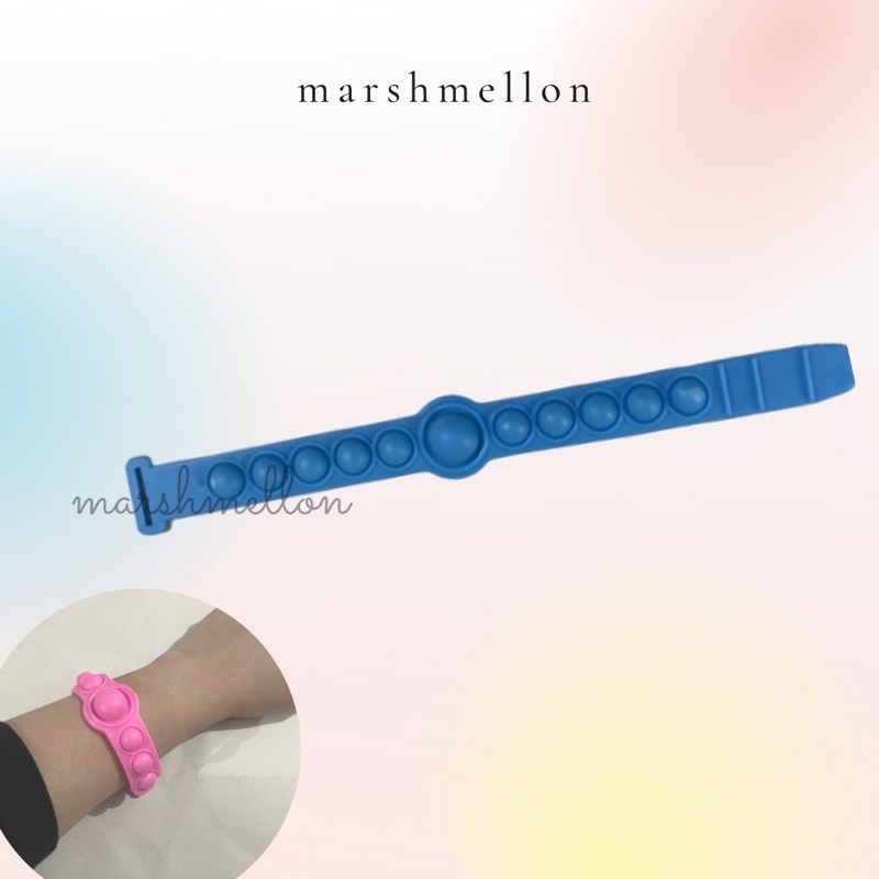 Gantungan Kunci Pop It & Gelang Pop It Pastel Rainbow | Pop It Gurita | Princess Key Chain (Snow White Cinderella Aurora Belle) | Pop It Warna Lilac Pink Tosca Fidget Key Chain Macaron-Gelang Biru