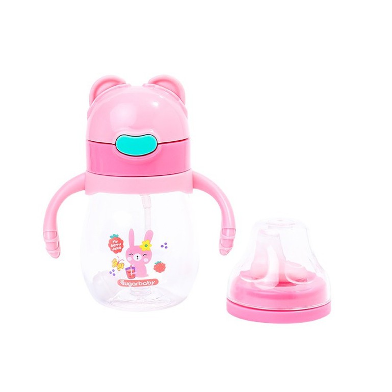 Sugar Baby Tritan Sippy Cup 2 In 1 270ml Berry Juice Pink Botol MInum Merah Muda PK02