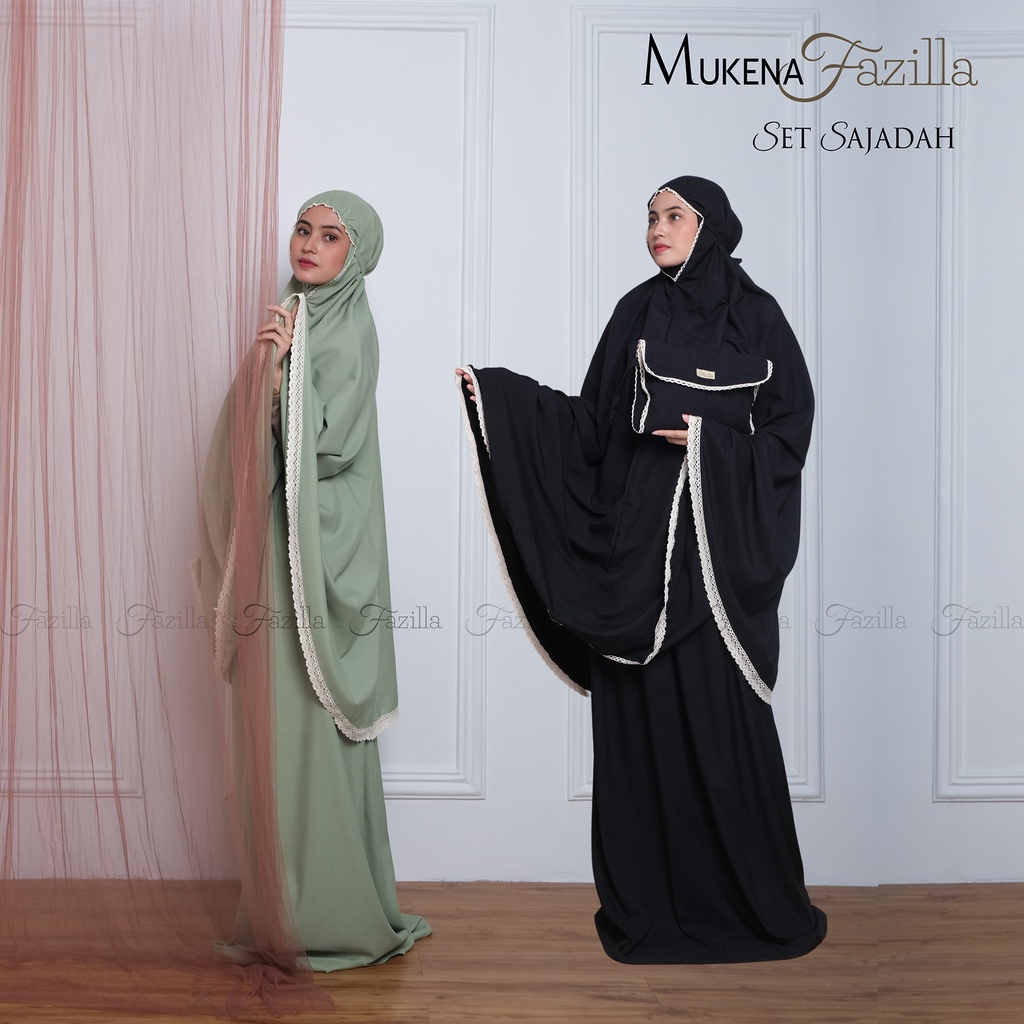 Mukena Dewasa Katun Premium Polos Fazilla Set Tas Sajadah Adem Lembut