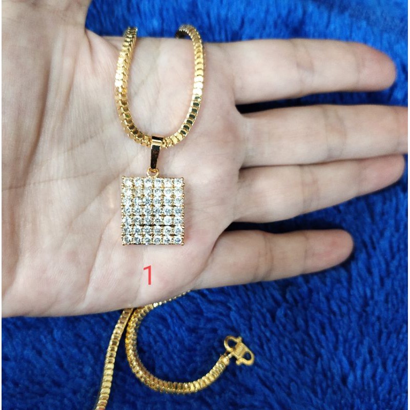 Fifi Fashion Kalung Liontin Model Helsa Perhiasan Lapis emas 28#