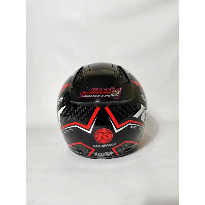 HELK KYT DJ MARU MOTIF SERI 15 BLACK RED HELM TOURING KYT DJMARU MOTIF MURAH ORIGINAL HELM HALF FACE-8