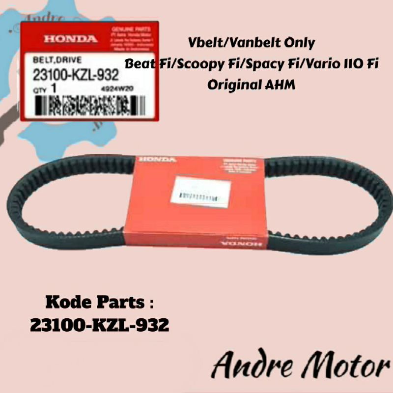 Vanbelt Vbelt V-Belt Only Beat FI/Spacy Fi/Scoopy Fi 23100-KZL-932 ORIGINAL AHM