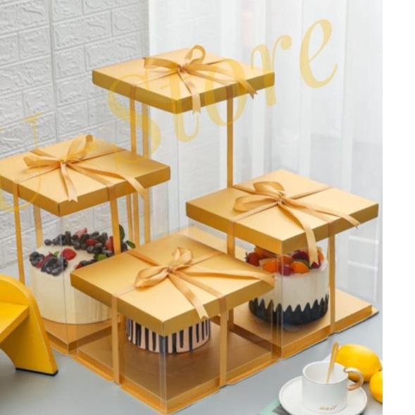 

Hot Sale - Cake Box Mika Dus Kue Kotak Kue Transparant 30x30cm PET