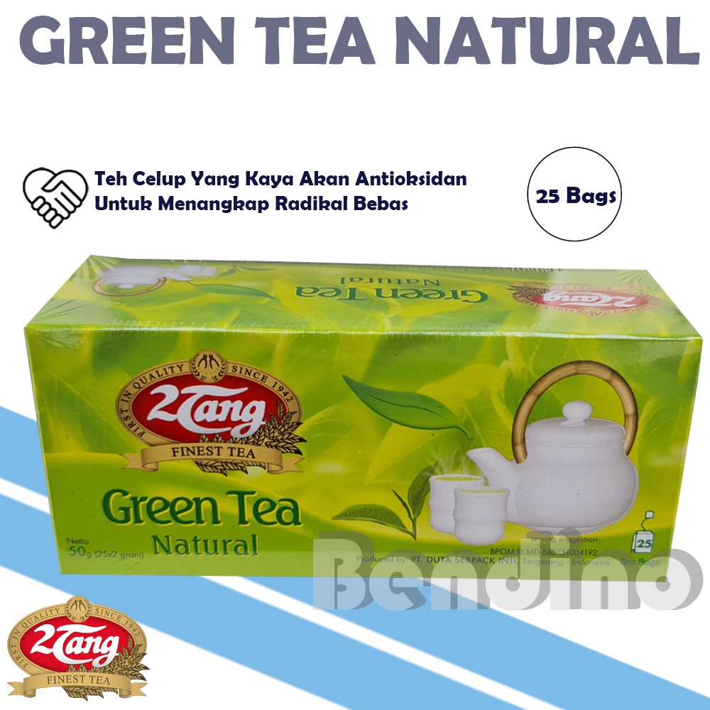 

Teh 2Tang Green Tea Natural Box = 25 Pcs - 2 Tang Teh Hijau Alami Celup 25Pcs