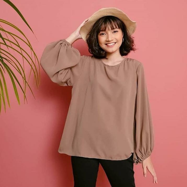 Yehaoutfits Balena Blouse Muslim Polos Blouse Wanita Murah Baju Atasan Wanita Shopee Indonesia