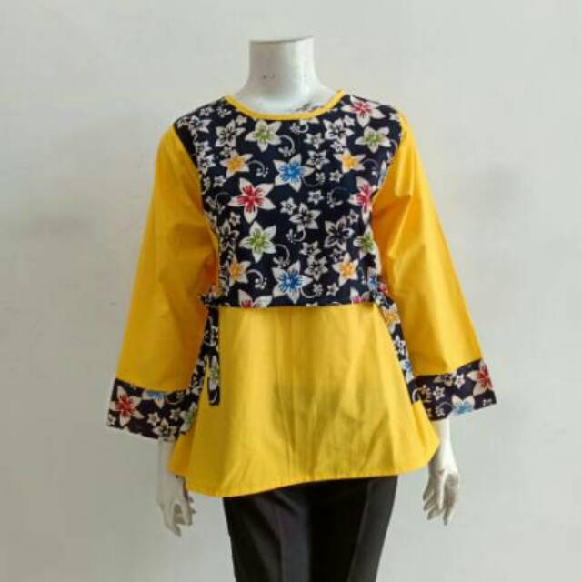 Blus Gempi Colet | Atasan Bahan Kombinasi Batik Murah