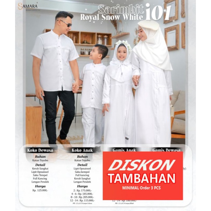 Sarimbit Keluarga Samara i01 Snow White | couple Muslim| Gamis original