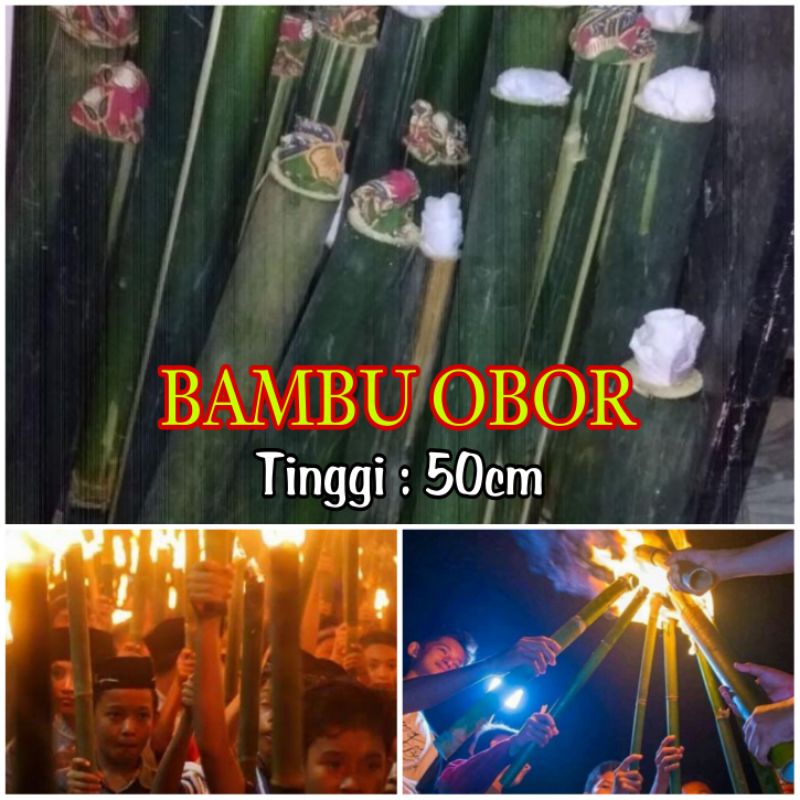 Bambu Obor Pakai Sumbu Panjang 50cm Obor Bambu Siap Pakai