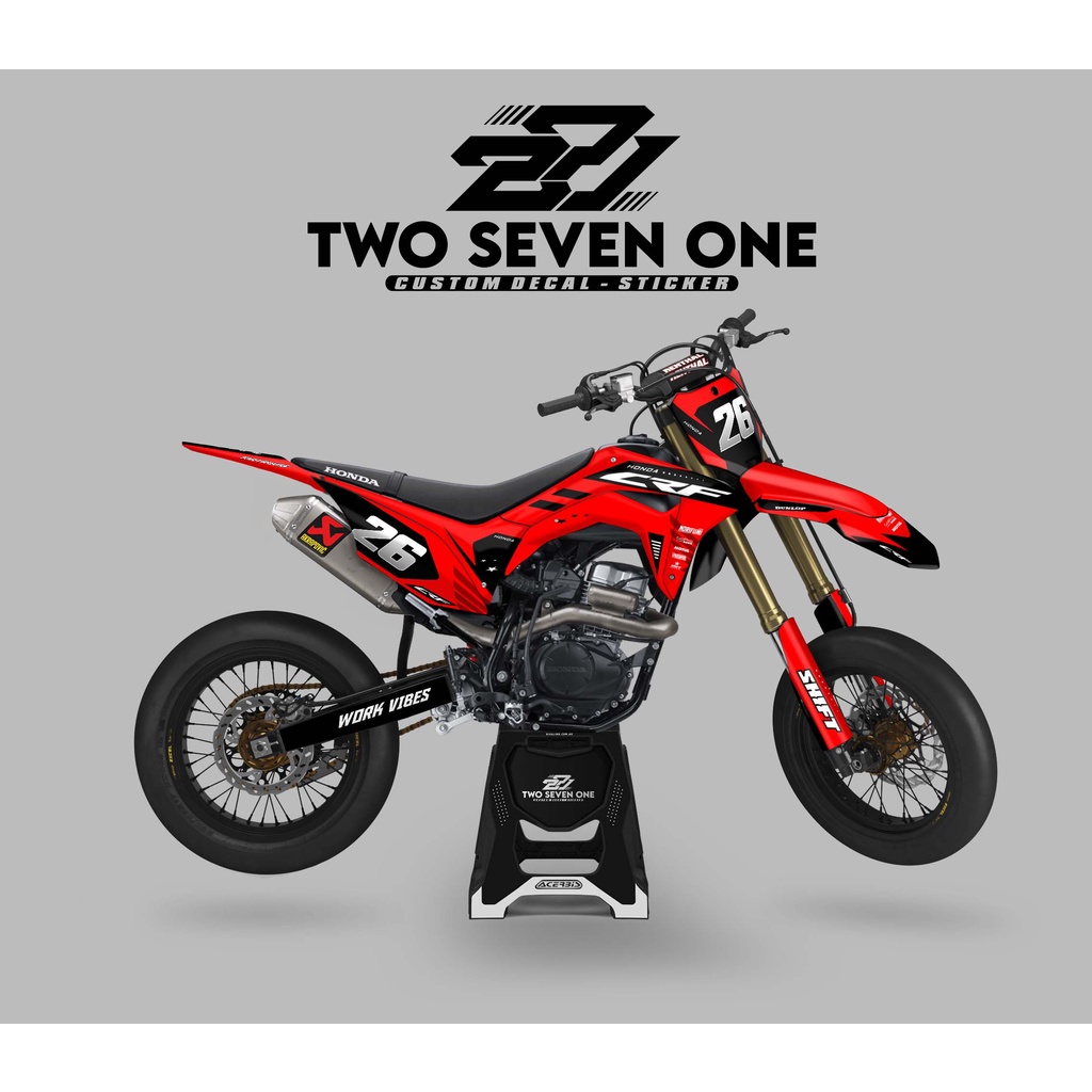 DECAL CRF SUPER GLOSSY PREMIUM - FULL BODY CUSTOM VARIASI FULL MERAH HITAM