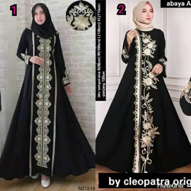 Abaya Singapore Swarosky Kain Saudi Hitam
