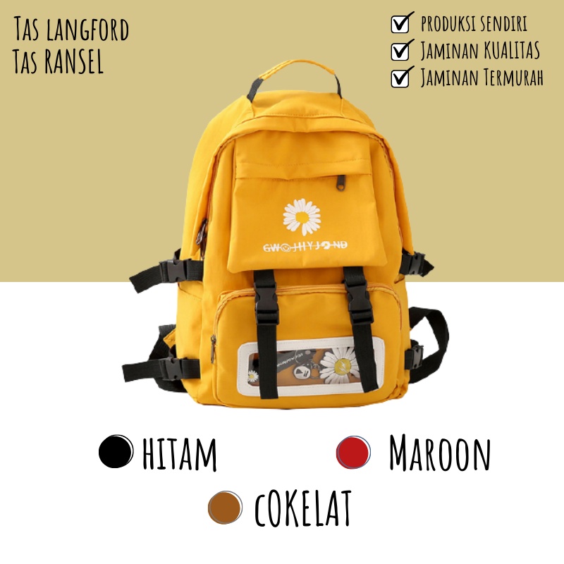 Tas Ransel Sekolah Kuliah Kerja Traveling Kekinian Terbaru Murah Bagus Remaja Dewasa Multifungsi Stylish Backpack Model Fashion Korea Favorit Import Lokal Original Perempuan Wanita Cewek