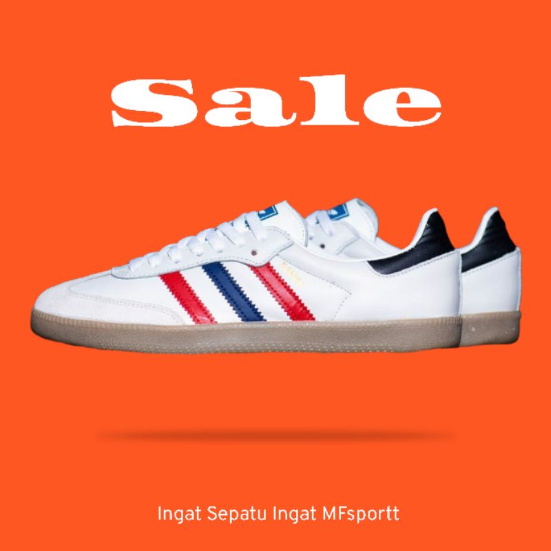 adidas samba og white red navy gumsole original