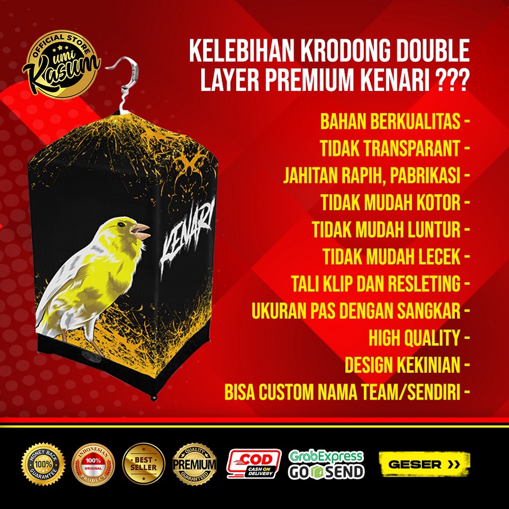 Kerodong Kenari Umi Kasum Double Layer Krodong Kotak | Kandang Kenari No 1 No 2 No 3 Anti Lecek Anti Luntur Murah Berkualitas -  Sangkar Kenari -  Sangkar Burung Kotak Persegi