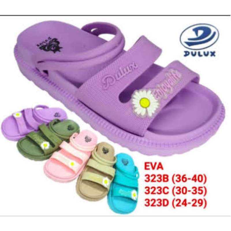 Sandal Anak Perempuan l Sendal Anak Selop Karet l Dulux 323D Uk 24-29