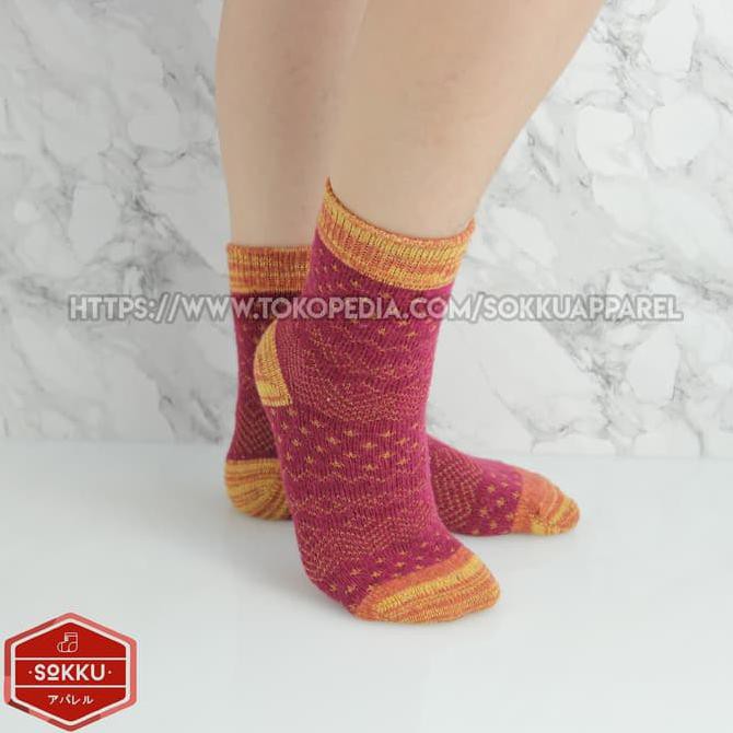 BARANG MURAH KAOS KAKI CEWEK PANJANG WOOL IMPOR KOREA| MURAH|LUCU POLKA WINTER - HIJAU KEBURU
