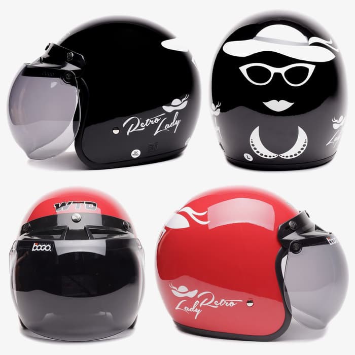  HELM  RETRO BOGO PRIA WANITA DEWASA WTO MOTIF  Lady WARNA 