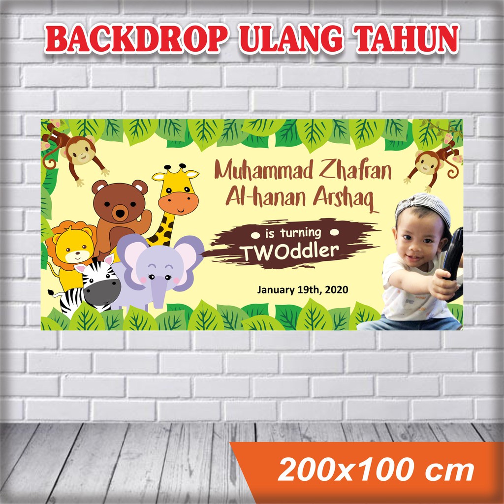 BANNER ULANG TAHUN / BACKDROP ULTAH / SPANDUK ULANG TAHUN ZOO