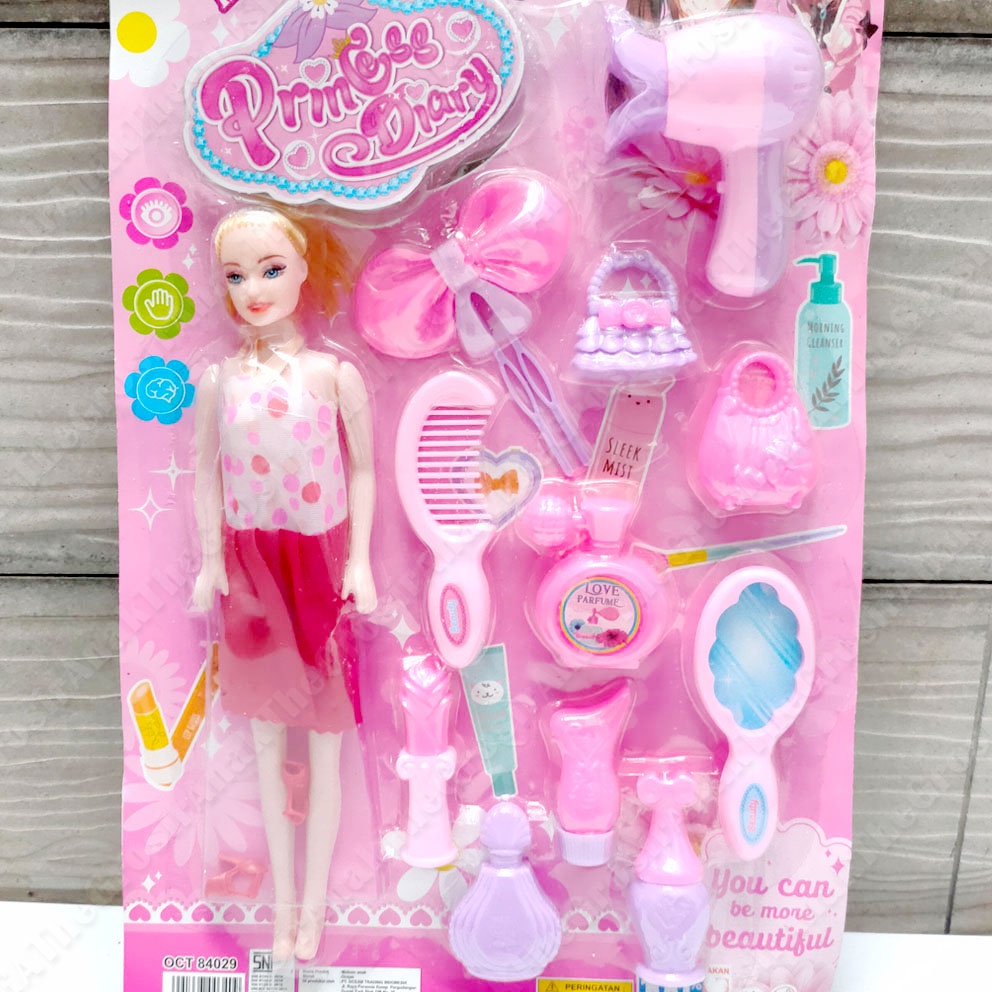 BONEKA BERBIE PRINCESS DIARY MAINAN SALON HAIR DRYER SISIR JEPIT